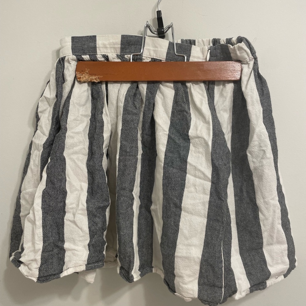 Striped Grey and White Circle Skirt